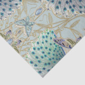 Art Nouveau Peacock Butterfly LT Blue Decoupage Tissuepapier (Detail)