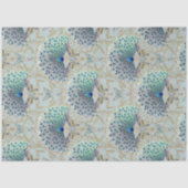 Art Nouveau Peacock Butterfly LT Blue Decoupage Tissuepapier (Voorkant)