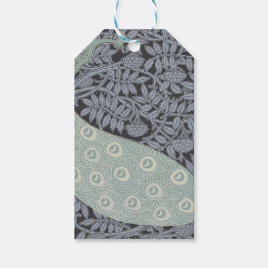 Art Nouveau Peacock Classic  Bird Cadeaulabel (Voorkant)