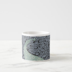 Art Nouveau Peacock Classic Bird Espresso Kop
