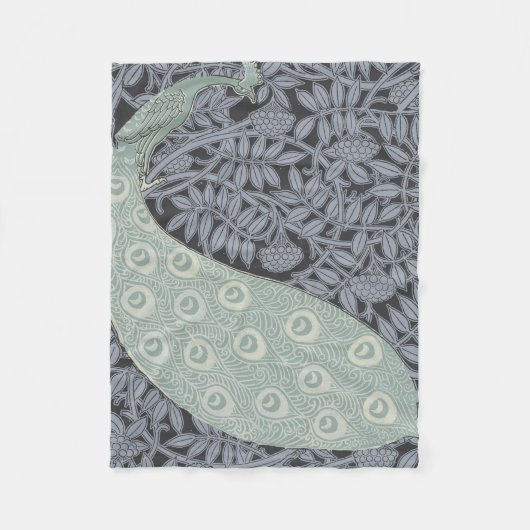 Art Nouveau Peacock Classic Bird Fleece Deken (Voorkant)