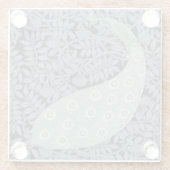 Art Nouveau Peacock Classic  Bird Glazen Onderzetter (Achterkant)