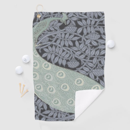 Art Nouveau Peacock Classic  Bird Golfhanddoek (Insitu)