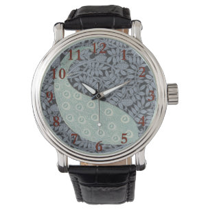 Art Nouveau Peacock Classic Bird Horloge