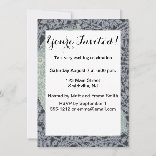 Art Nouveau Peacock Classic Bird Kaart (Voorkant)