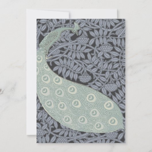 Art Nouveau Peacock Classic Bird Kaart (Achterkant)