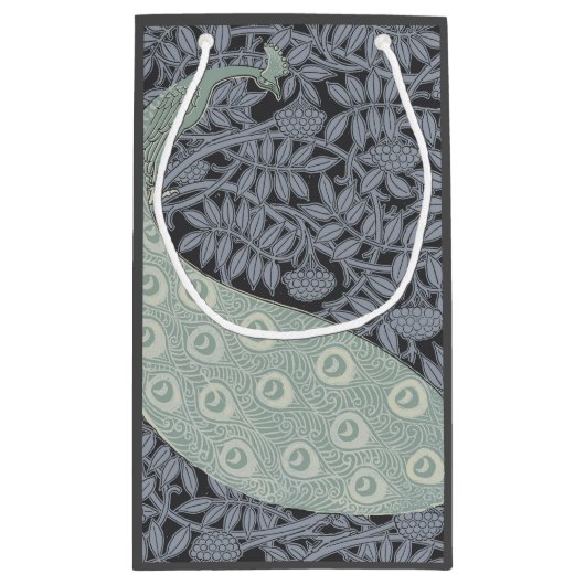 Art Nouveau Peacock Classic  Bird Klein Cadeauzakje (Achterkant)