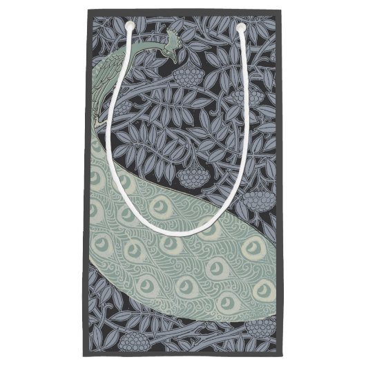 Art Nouveau Peacock Classic Bird Klein Cadeauzakje (Voorkant)