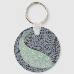 Art Nouveau Peacock Classic Bird Sleutelhanger