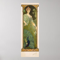 Art Nouveau Peacock Design Sonrel Poster