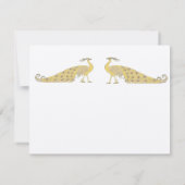 Art Nouveau Peacock Parade-reactiekaart RSVP Kaartje (Achterkant)