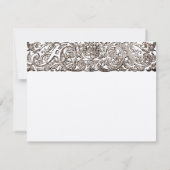 Art Nouveau Peacock Parade-reactiekaart RSVP Kaartje (Achterkant)