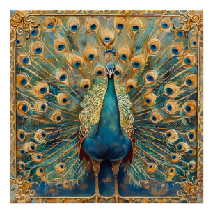 Art Nouveau Peacock Perfect Poster