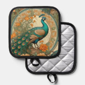 Art Nouveau Peacock Pot Holder Pannenlap (Voorkant / Achterkant)