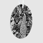 Art Nouveau Peacock Print, noir et blanc (devant)