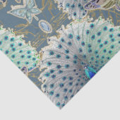 Art Nouveau Peacock Vlinder Navy Deco Decoupage Tissuepapier (Detail)