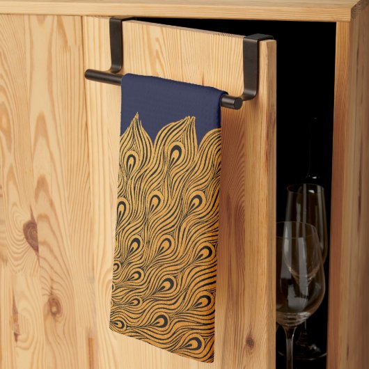 Art Nouveau Peacock Will Bradley Theedoek (Derde Gevouwen)