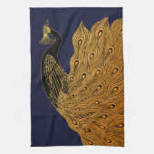 Art Nouveau Peacock Will Bradley Theedoek (Verticaal)