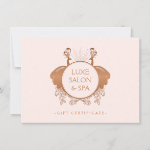 Art Nouveau Peacocks Logo Gold/Roze Gift Kaart
