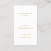 Art Nouveau Peacocks Monogram Logo Goud/Wit Visitekaartje (Achterkant)