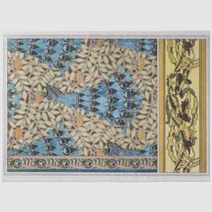  Art Nouveau Peacocks Vis & Zeewier Tissuepapier