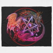 Art Nouveau Pentacle Dragon Fleece Deken (Voorkant (Horizontaal))
