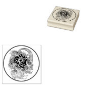 Art Nouveau Pentacle Dragon Rubberstempel (Gestempeld)