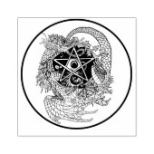 Art Nouveau Pentacle Dragon Rubberstempel (Afrduk)