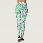 Art Nouveau Peony drijft over de Leggings van de D (Achterkant)