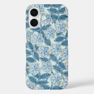  Art Nouveau Periwinkle Flowers in een tuin iPhone 16 Hoesje
