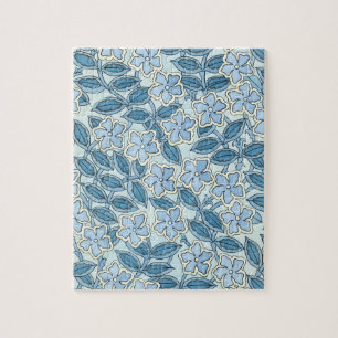 Art Nouveau Periwinkle Flowers in een tuin Legpuzzel