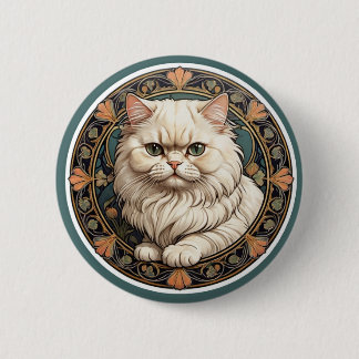 Art Nouveau Persian Cat Ronde Button 5,7 Cm