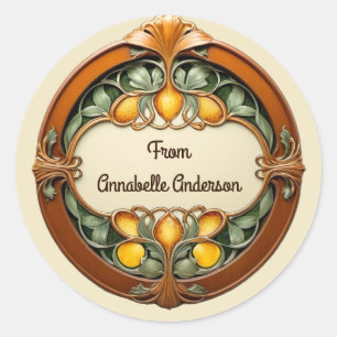 Art Nouveau personaliseren Ronde Sticker