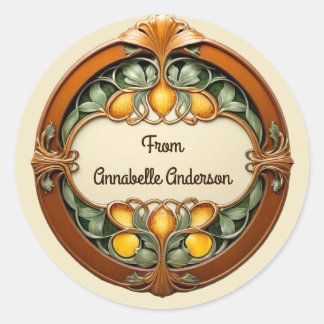 Art Nouveau personaliseren Ronde Sticker