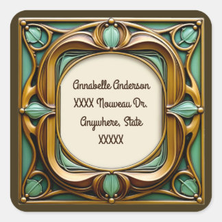 Art Nouveau Persoonlijk Vierkante Sticker