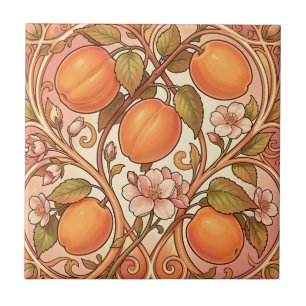 Art Nouveau Perzikbloesornament Tegeltje