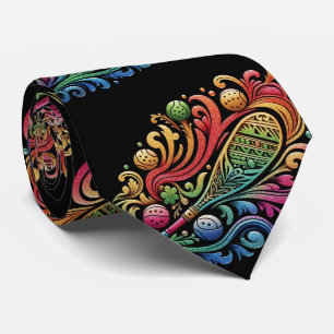 Art Nouveau Pickleball Herenkraag – Regenboog Eleg Stropdas
