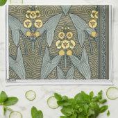 Art Nouveau Pijlkruid Tuinbloemen uit het verleden Theedoek (Gevouwen)