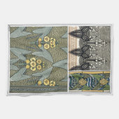 Art Nouveau Pijlkruid Tuinbloemen uit het verleden Theedoek (Horizontaal)