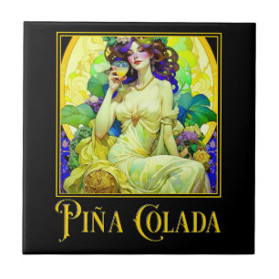 Art Nouveau Pina Colada Tegeltje