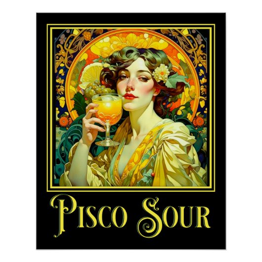 Art Nouveau Pisco Sour Perfect Poster (Voorkant)
