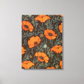 Art Nouveau Poppies Canvas Afdruk (Voorkant)