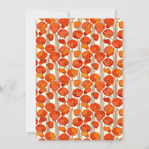 Art Nouveau Poppies Flat Wenskaart Kaart