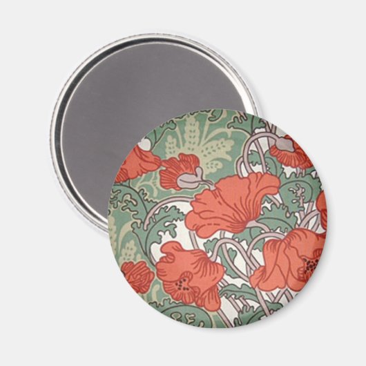 Art Nouveau Poppies Magneet (Voorkant / Achterkant)