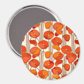 Art Nouveau Poppies Magnet Magneet (Voorkant / Achterkant)
