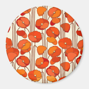 Art Nouveau Poppies Magnet Magneet