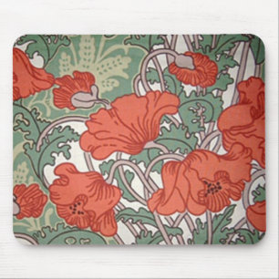 Art Nouveau Poppies Muismat