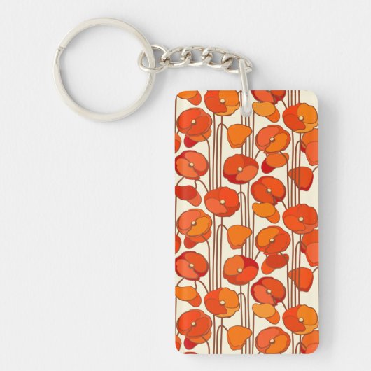 Art Nouveau Poppies Sleutelhanger (Voorkant)