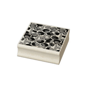 Art Nouveau Poppies Stamp Rubberstempel