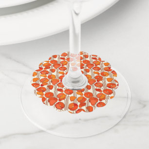 Art Nouveau Poppies Wine Labels